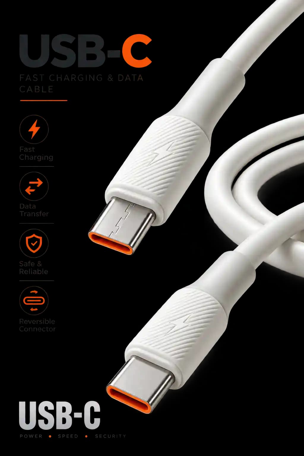 کابل شارژ سریع دو سر تایپ سی سیلیکونی ۲.۴ آمپر مدل C 0014 (Silicone Wire C 0014 C to C Data Cable 2.4A) — تصویر ۳