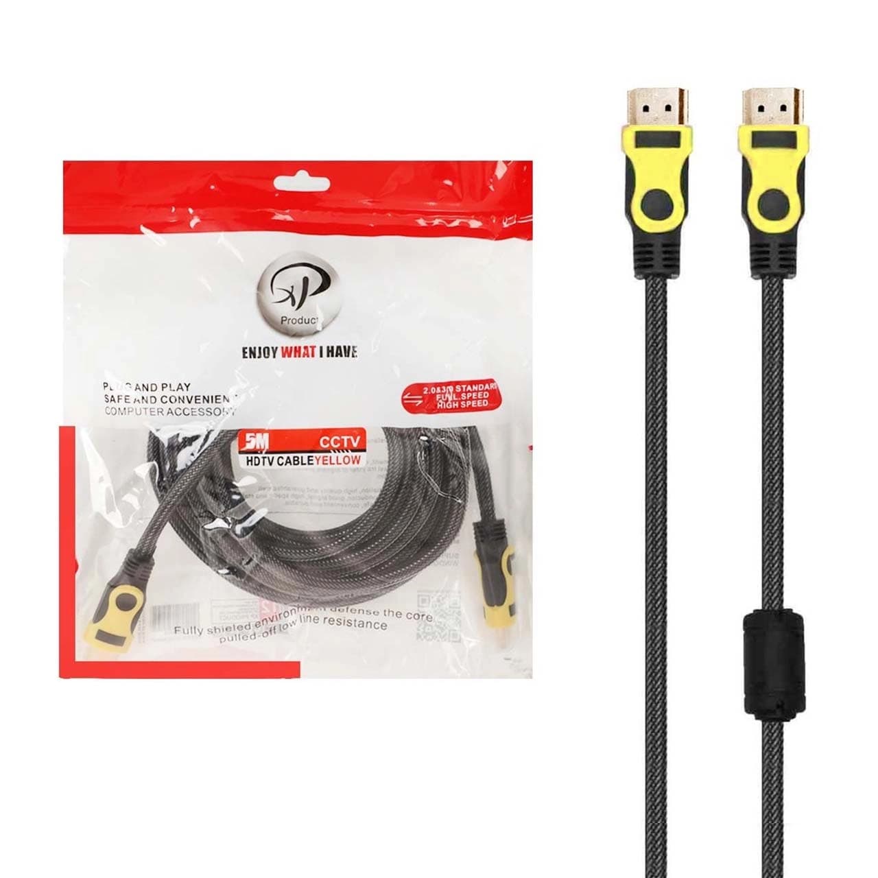 کابل 10 متری XP HDMI مدل CCTV – خاکستری – RYL