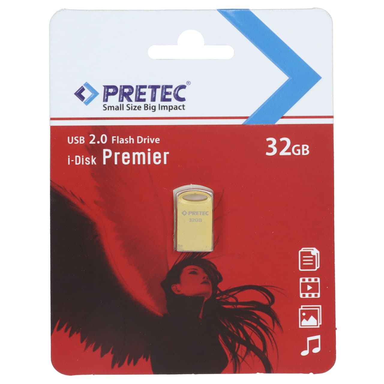 فلش مموری Pretec USB2.0 مدل Premier ظرفیت 32GB – طلایی (گارانتی فراگامان)