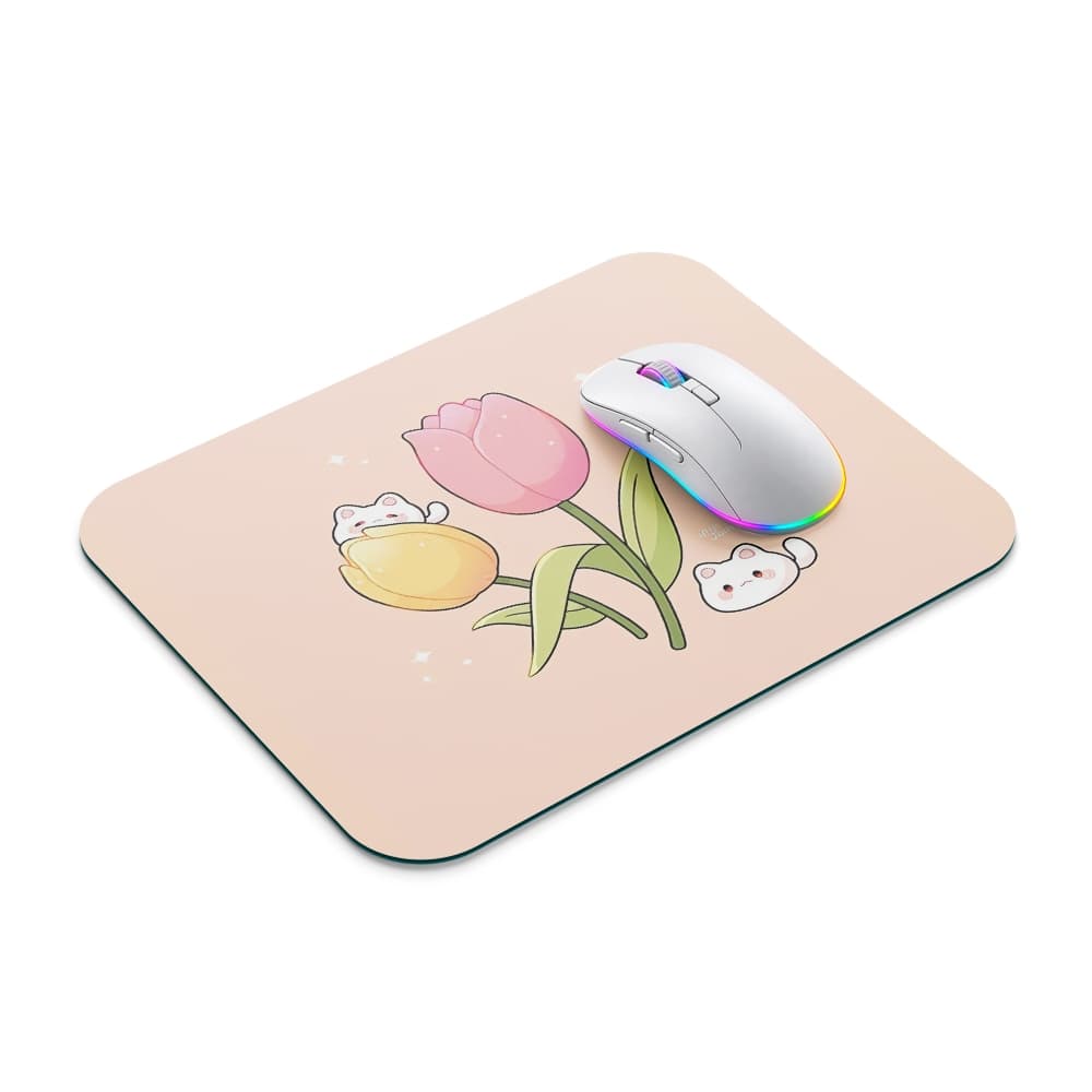 موس پد کیوت طرح گل لاله کد MOP-26135 — تصویر ۲