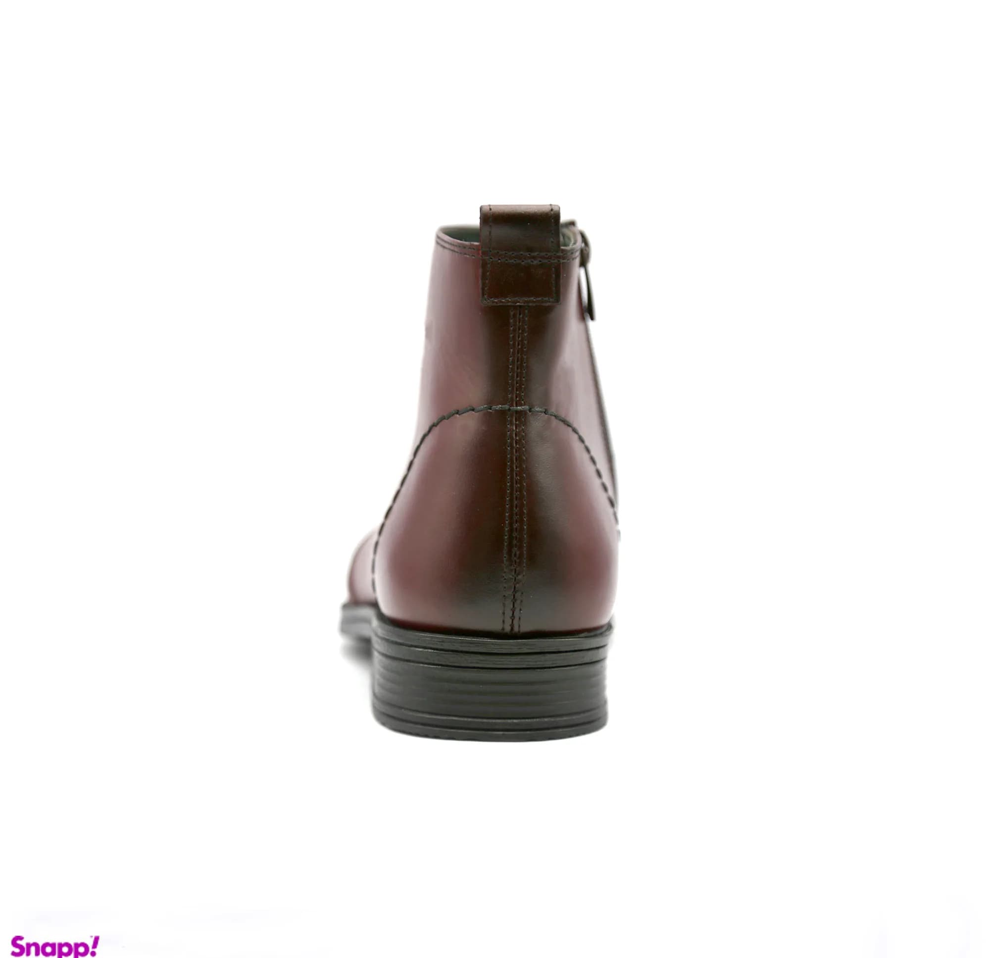 بوت چرم مردانه مستر چرم مدل mrc30090 رنگ زرشکی — تصویر ۳