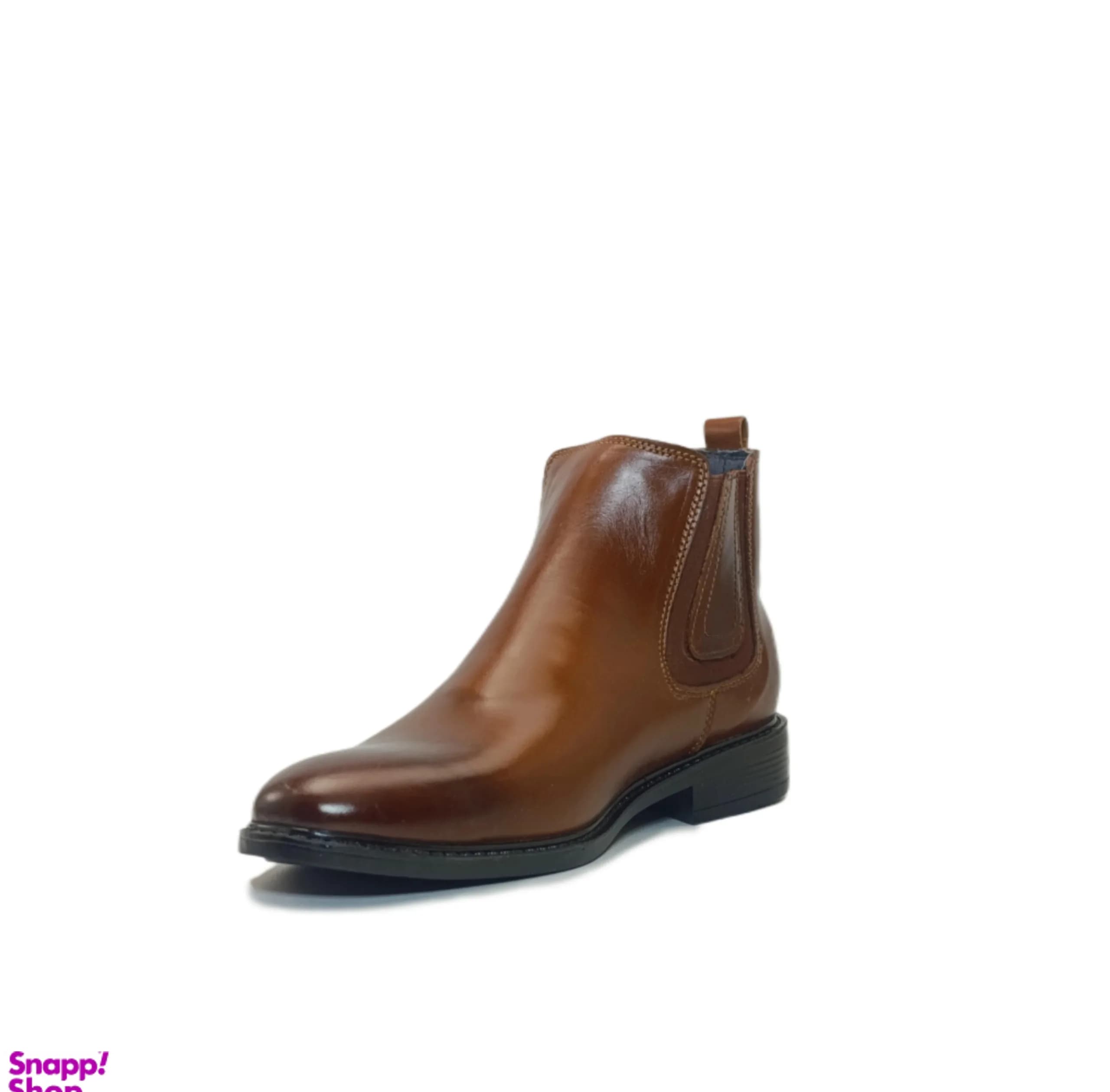 نیم بوت چرم طبیعی مردانه مدل چلسی کد si210 رنگ قهوه ای روشن — تصویر ۸