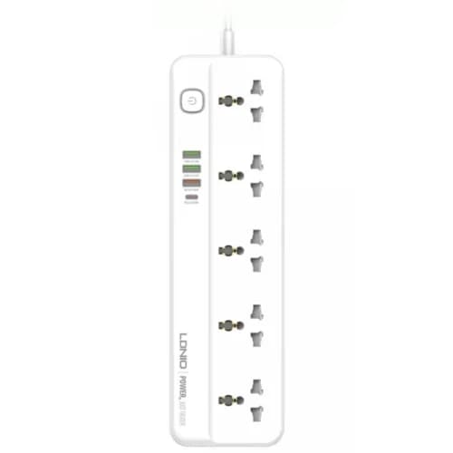 چند راهی 5 خانه الدینیو SC5415 با کابل 2 متری + شارژر USB و Type-C — تصویر ۳