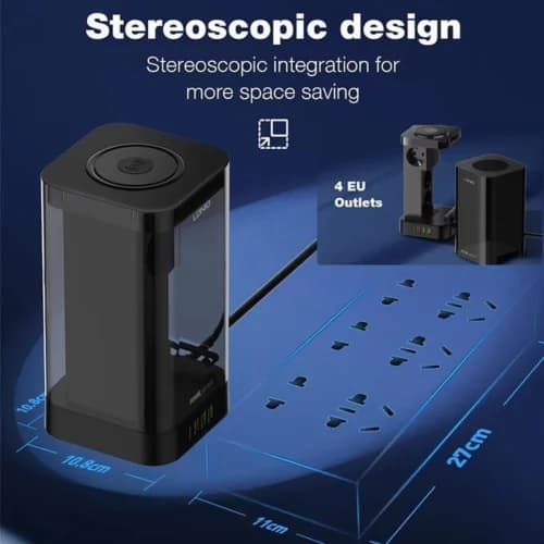 چند راهی و شارژر وایرلس الدینیو SEW4485 با کابل 2 متری + شارژر USB و Type-C — تصویر ۶