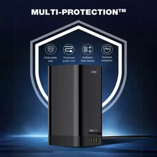 چند راهی و شارژر وایرلس الدینیو SEW4485 با کابل 2 متری + شارژر USB و Type-C — تصویر ۴