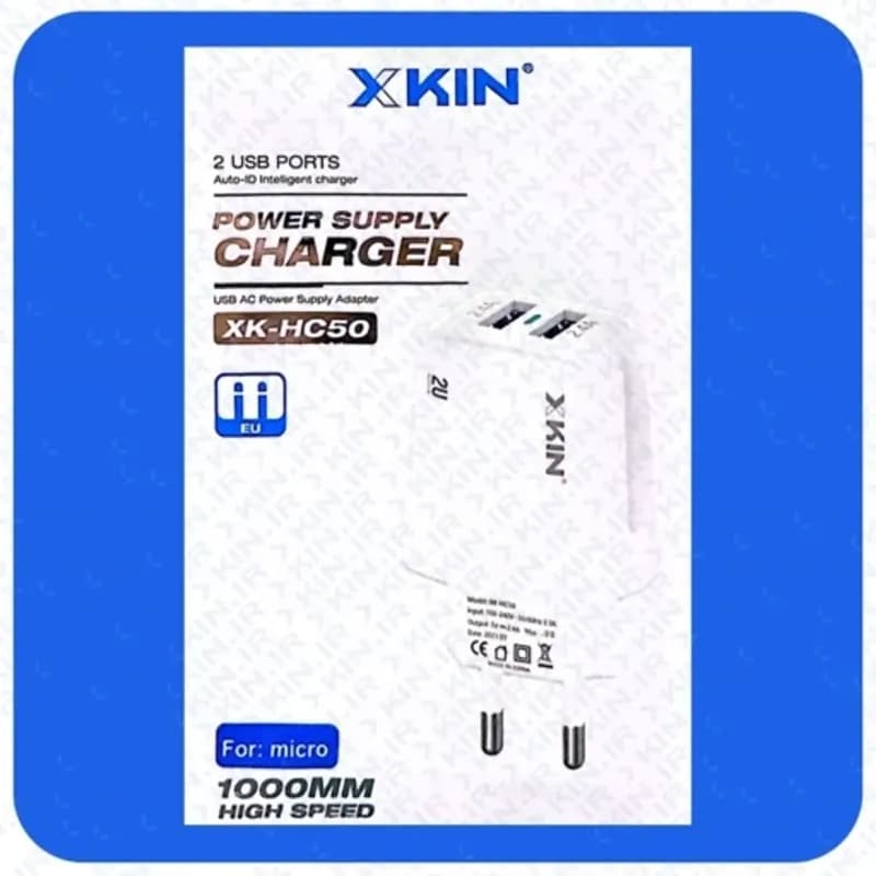 شارژر دو پورت فست شارژ ایکس کین XK-HC50 به همراه کابل type c