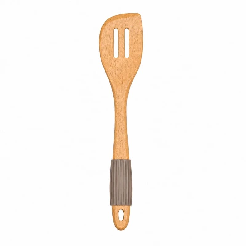 کفگیر هلالی شیاردار چوبی یونیک دسته سیلیکونی مدل UN-1110