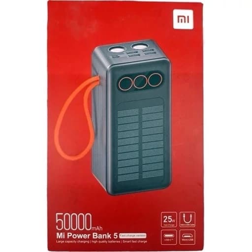 پاوربانک 50000 25 وات خورشیدی شیائومی | شارژ سریع | PD/QC SOLAR Xiaomi Power Bank 50000 — تصویر ۲