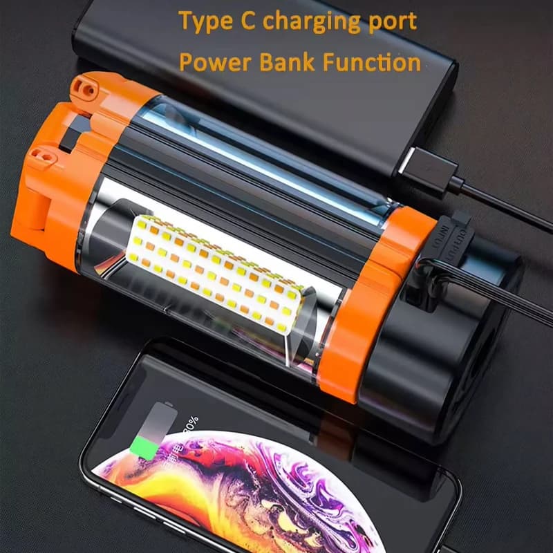 چراغ کمپینگ پایه دار شارژی تاشو ضدآب + پاوربانک | 2500 لومن | Portable Camping Light with Stand,Camping Lights Rechargeable — تصویر ۷