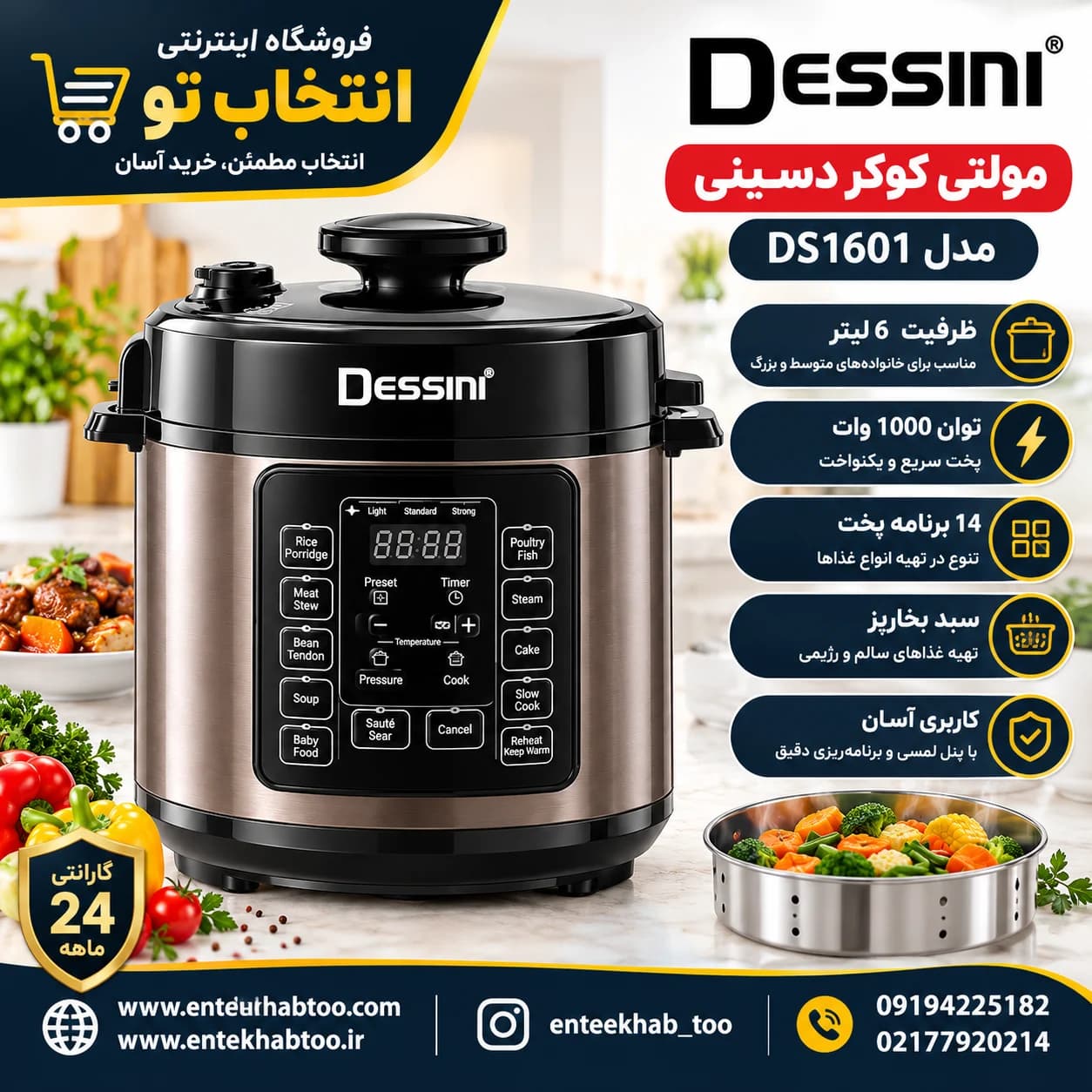 مولتی کوکر دسینی مدل DS1601 — تصویر ۲