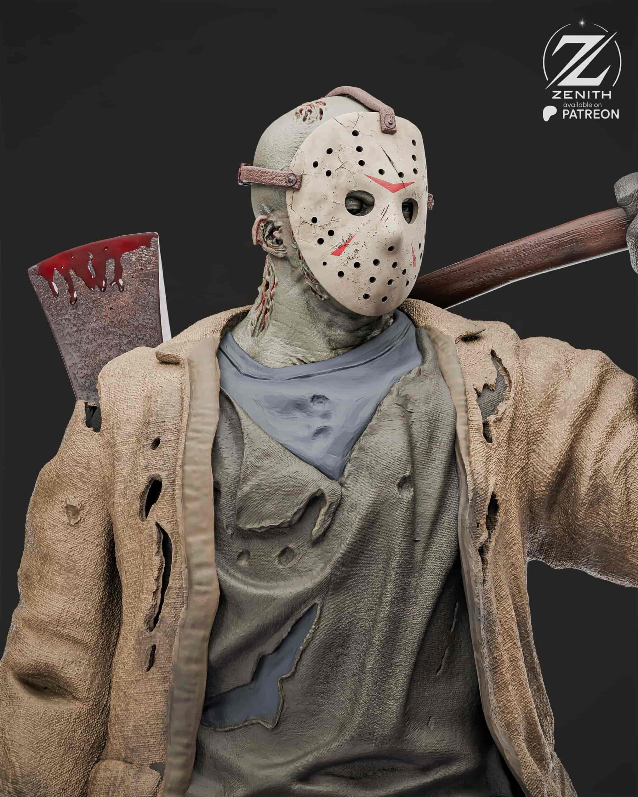 🪓🩸 فیگور جیسون وورهیز جمعه سیزدهم Jason Voorhees Friday the 13th ارتفاع 40 سانتیمتر | جنس PLA+ — تصویر ۷