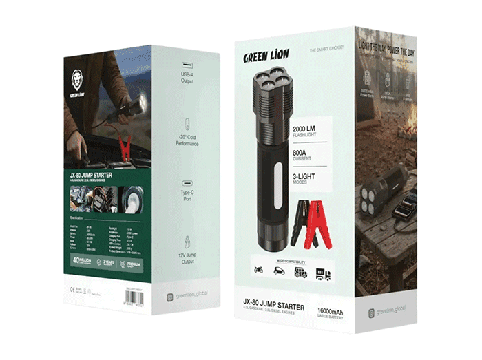 جامپ استارتر چند کاره گرین لاین Green Lion JX-80 Jump Starter — تصویر ۳