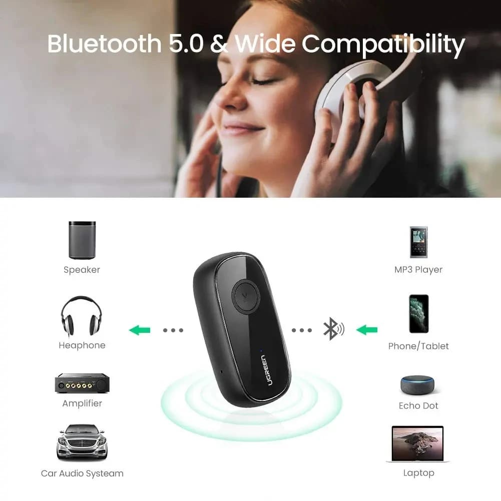 دانگل بلوتوث یوگرین مدل UGREEN Bluetooth 5.0 Aux Car Adapter CM279 — تصویر ۸
