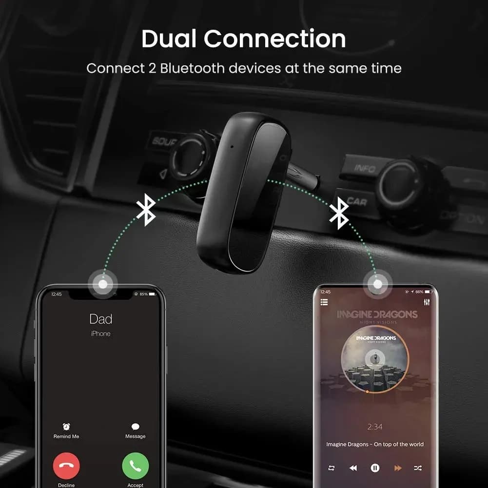 دانگل بلوتوث یوگرین مدل UGREEN Bluetooth 5.0 Aux Car Adapter CM279 — تصویر ۴