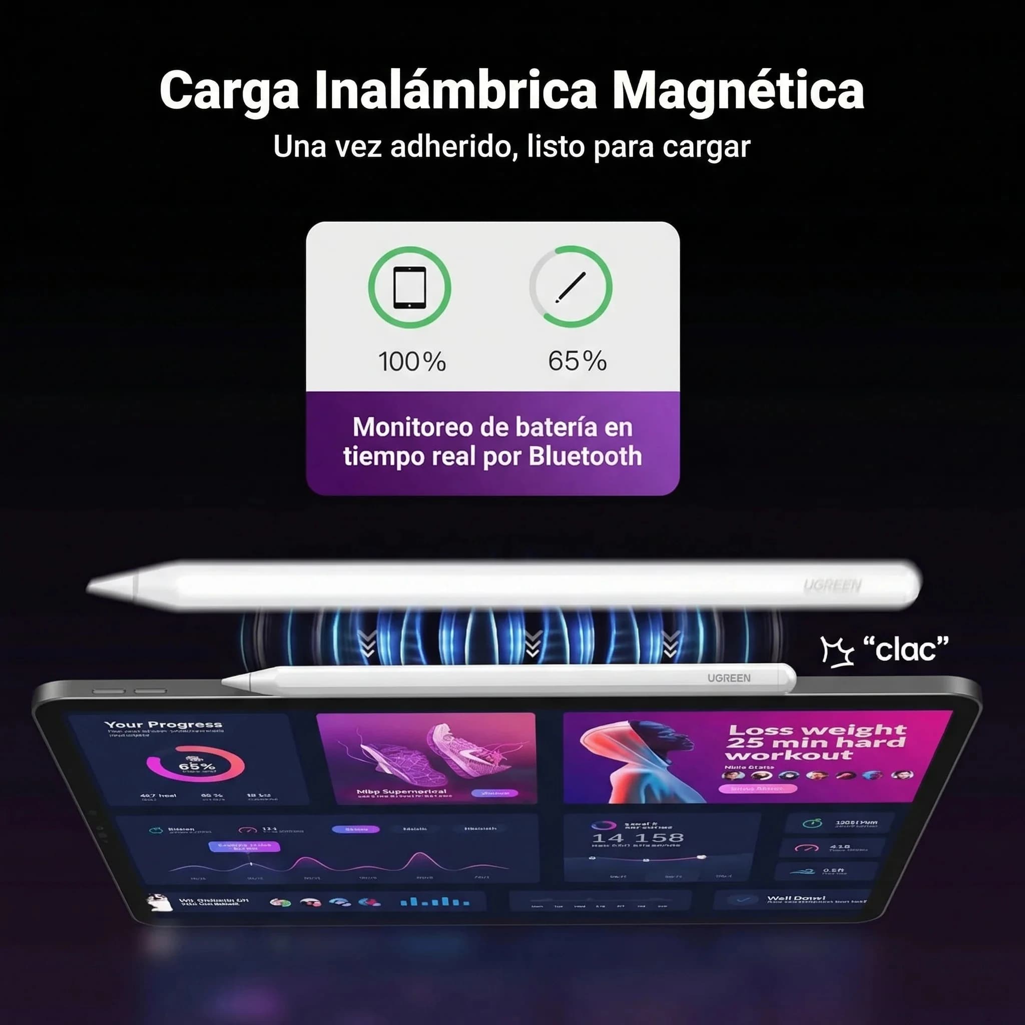 قلم لمسی یوگرین مدل UGREEN Stylus with wireless charging for iPad tablets LP653 — تصویر ۶