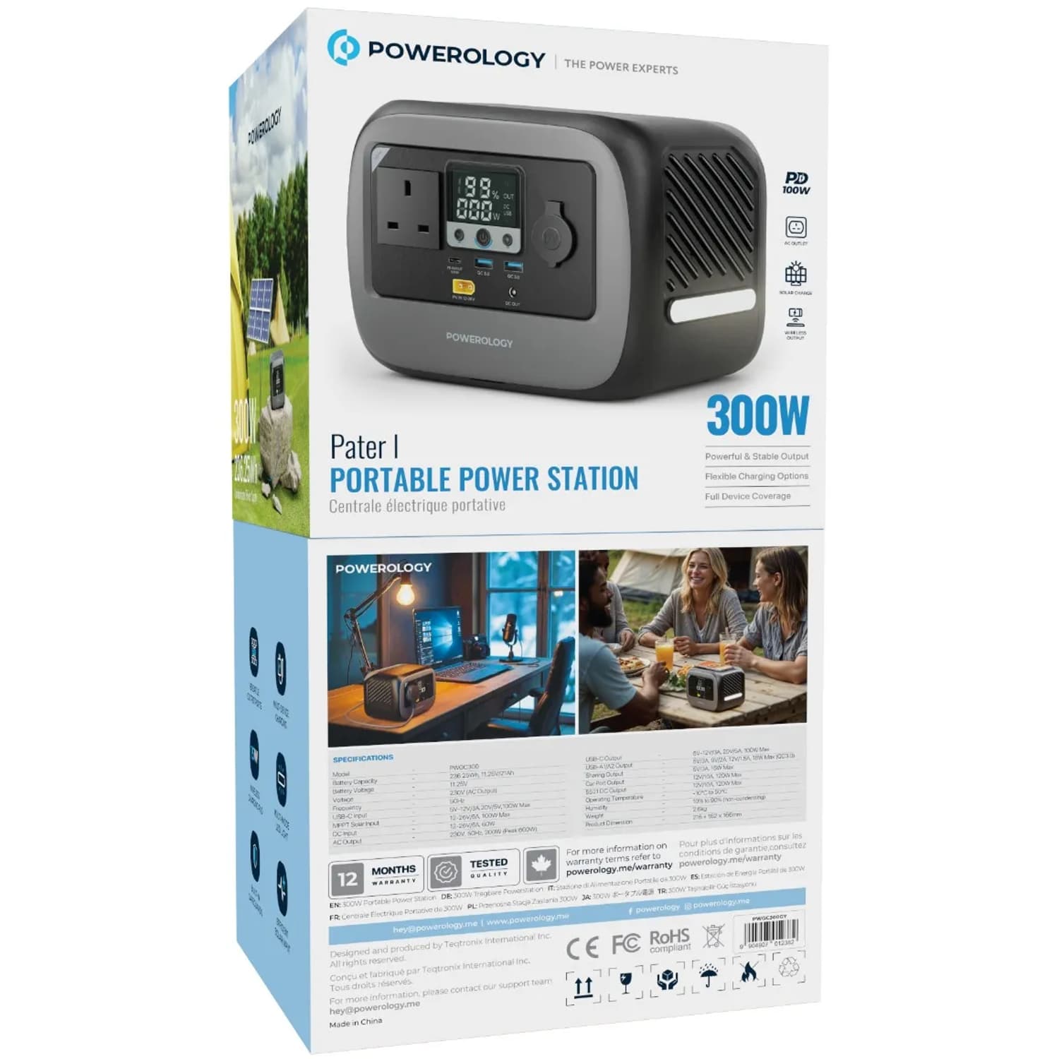 پاور استیشن پاورولوژی مدل Powerology Pater I Portable Power Station 300W PWGC300GY — تصویر ۵