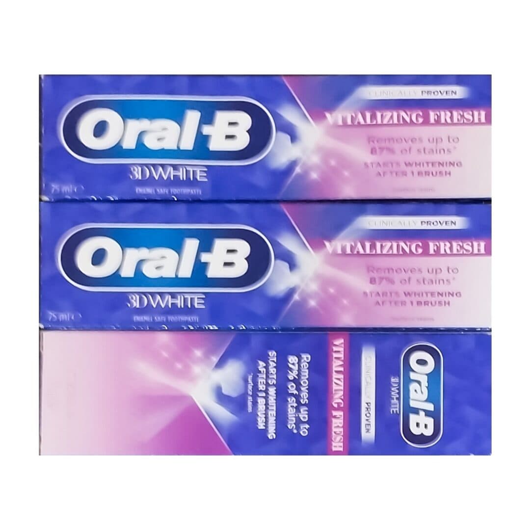 خمیر دندان اورال بی مدل 3D White Vitalizing Fresh حجم 75 میل بسته 12 عددی — تصویر ۲