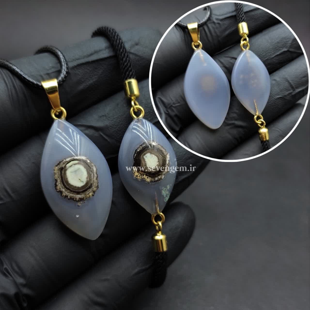 نیم ست زنانه سنگ عقیق باباقوری (کدB891) — تصویر ۳