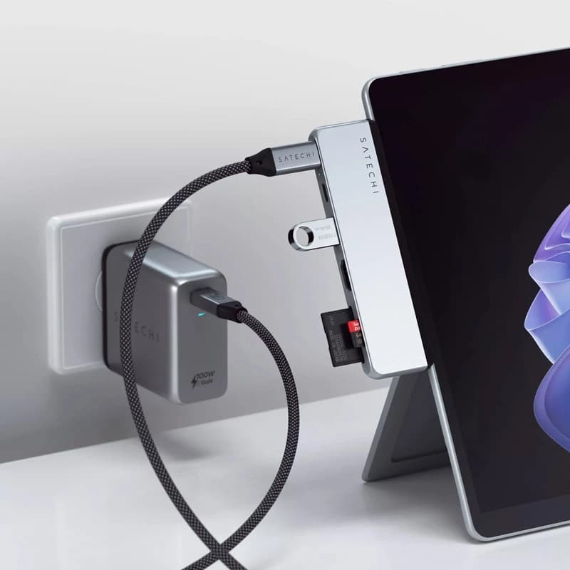 هاب 6 پورت ساتچی مدل DUAL USB-C Surface Pro — تصویر ۴