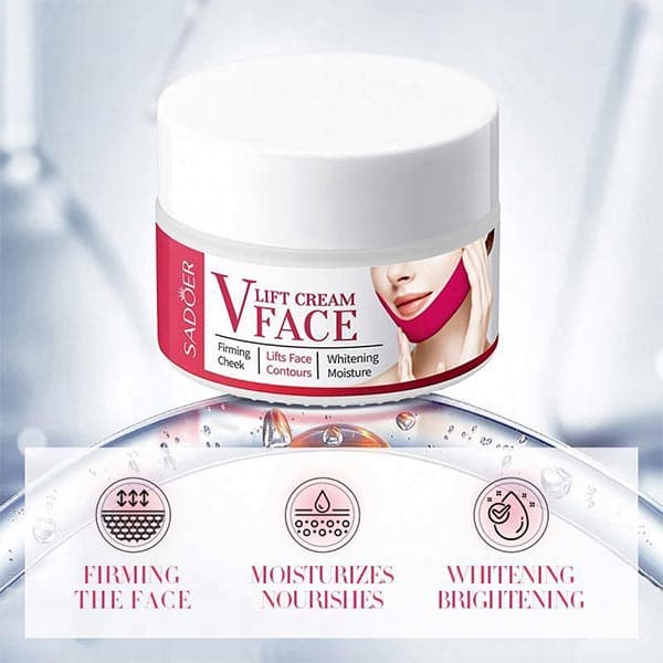 کرم لیفت کننده غبغب و فک سادور مدل V-FACE حجم 30 میلی لیتر (Sadoer Lifts Face Contours And Whitening Moisture V-face Firming Cream) — تصویر ۲