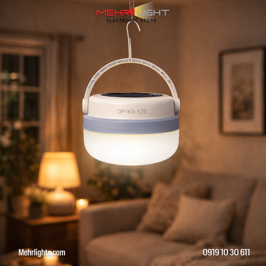 چراغ کمپینگ خورشیدی برند DPGUDE مدل UFO کد DP-K5-125 — تصویر ۳
