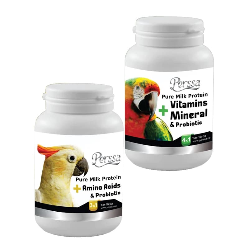 پودر مولتی و آمینو اسید پرندگان پرسا مدل Pack1 وزن 200 گرم بسته 2 عددی — تصویر ۲