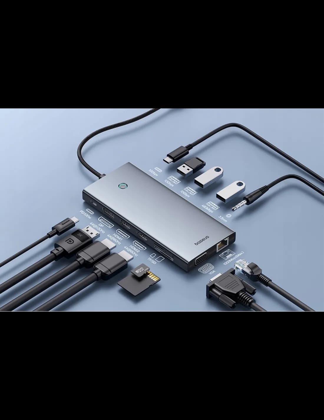 هاب 13 در 1 USB-C باسئوس مدل Baseus PortalJoy Series USB-C Hub — تصویر ۳