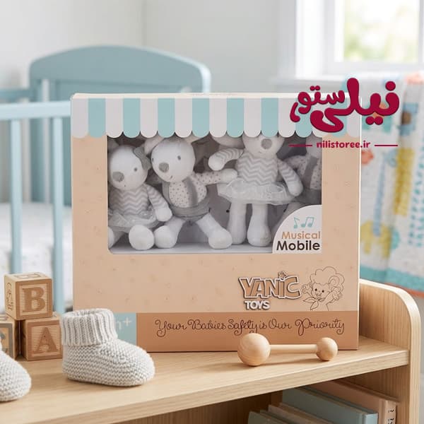آویز تخت پولیشی نوزاد طرح خرگوش برند یانیک تویز YanicToys