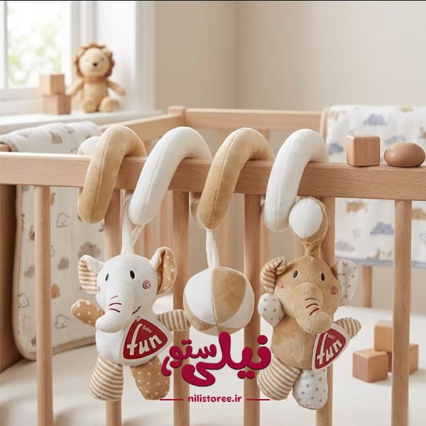 آویز تخت کریر نوزاد طرح فیل برند بیبی فان Baby Fun