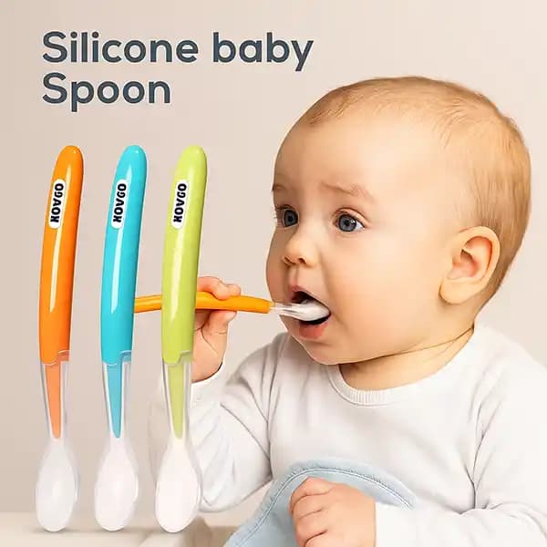 قاشق سیلیکونی نوزاد برند رووکو Rovco کد 3770