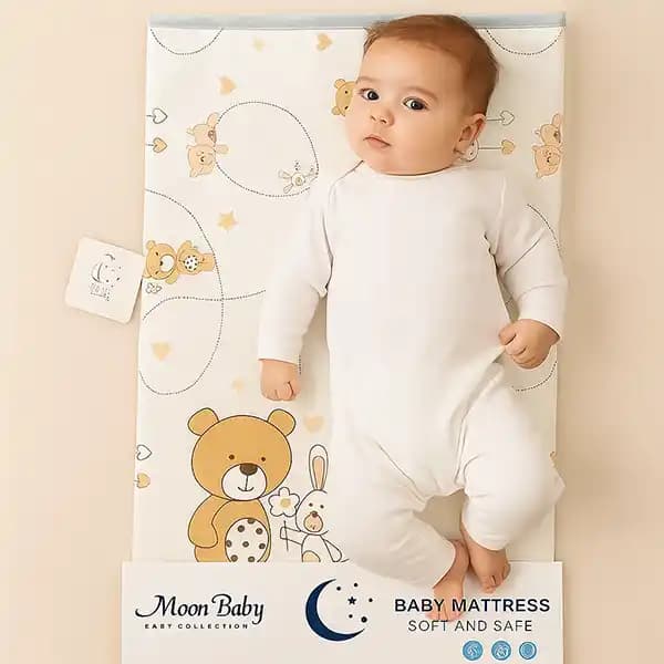 زیرانداز تعویض نوزاد طرح تدی و خرگوش برند مون بیبی Moon baby
