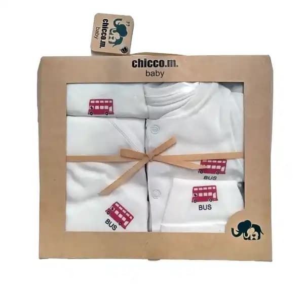 ست 7 تکه بیمارستانی نوزاد طرح اتوبوس برند چیکو chicoo.m