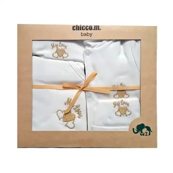 ست 7 تکه بیمارستانی نوزادی طرح قلب برند چیکو chicoo.m