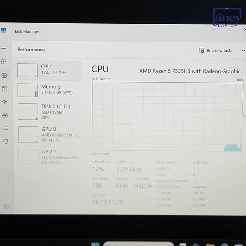 لپ تاپ اپن باکس 15.6 اینچی اچ پی Victus 15-fb1000 Ryzen 5 7535HS 16GB DDR5 512GB SSD RTX 2050 4GB FHD IPS 144Hz — تصویر ۲