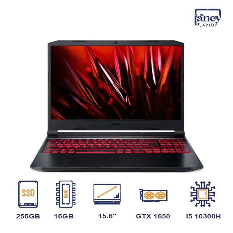 لپ تاپ استوک 15.6 اینچی ایسر Nitro 5 AN515-55 Core i5-10300H 16GB DDR4 256GB SSD GTX 1650 4GB FHD IPS