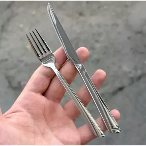 کارد و چنگال یونیک طرح ناخنی استیل 12 پارچه 6 نفره Uni-4 — تصویر ۲