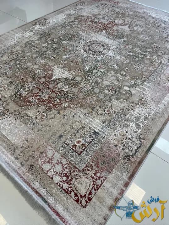 فرش وینتیج رنگی 1200 شانه طرح گلشن — تصویر ۲