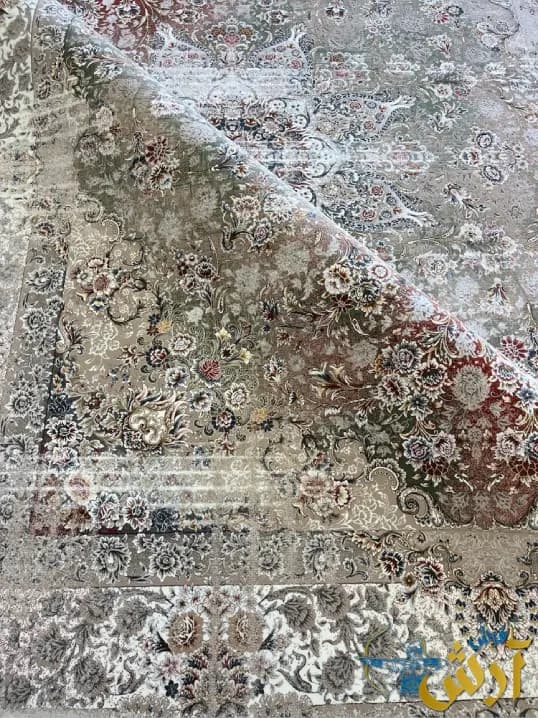 فرش وینتیج رنگی 1200 شانه طرح گلشن — تصویر ۳
