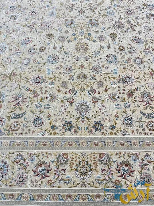 فرش افشان کرم 1500 شانه طرح به گل — تصویر ۸