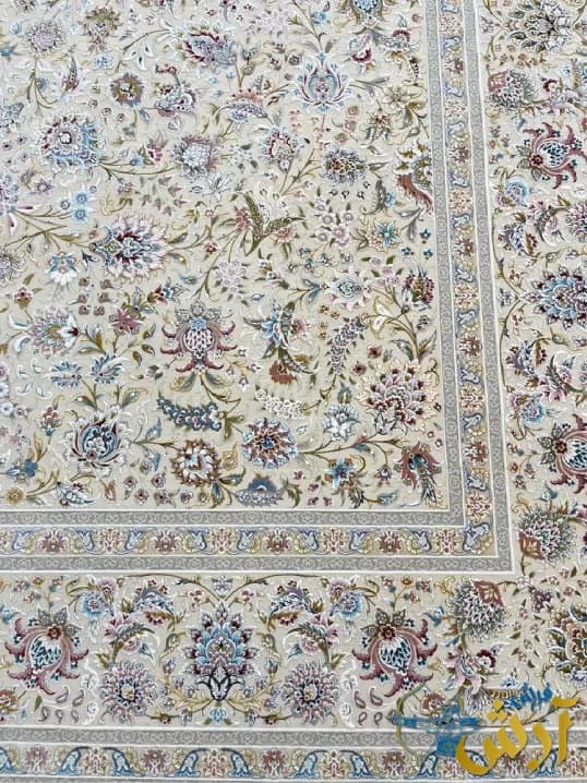 فرش افشان کرم 1500 شانه طرح به گل — تصویر ۷