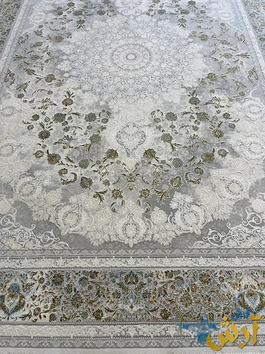 فرش نئوکلاسیک طرح صبا نقره ای 1500 شانه — تصویر ۵