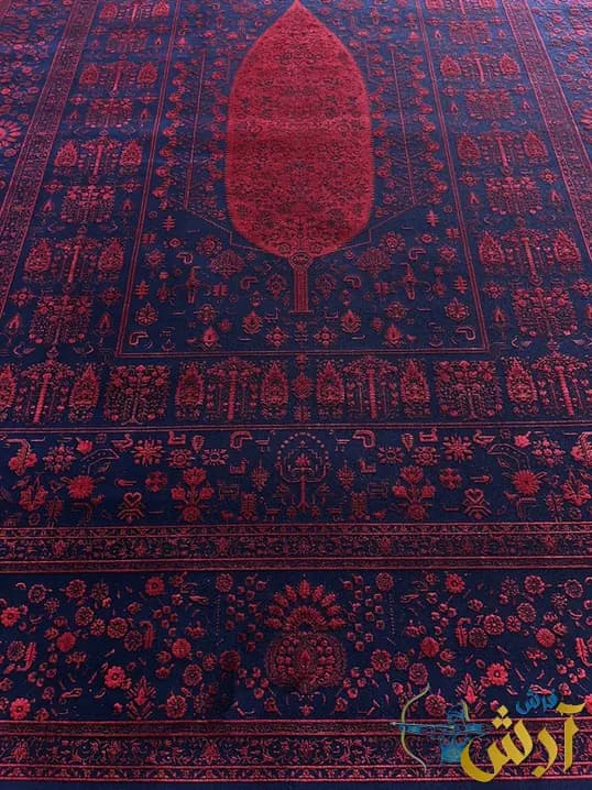 فرش طرح درخت زندگی ماشینی 1200 شانه دیبا لاکی — تصویر ۷