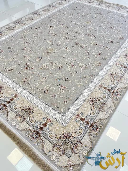 فرش 1500 شانه افشان طرح دیبا نقره ای — تصویر ۲