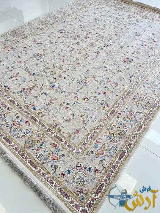 فرش افشان کرم 1500 شانه طرح دلسا — تصویر ۲