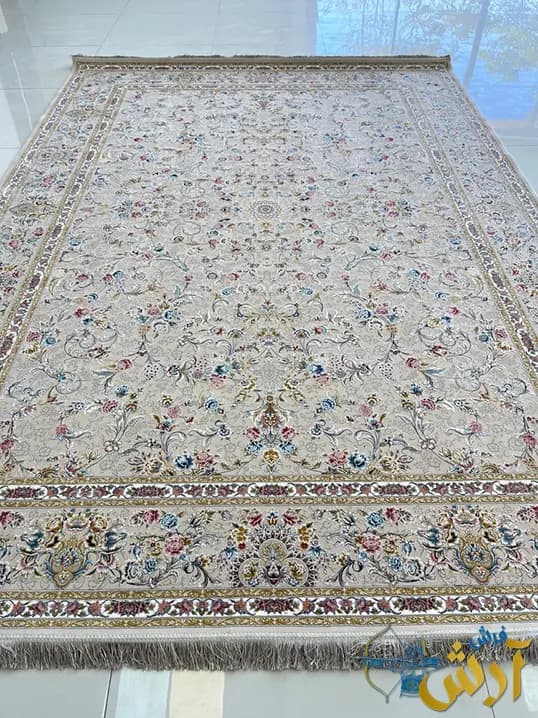 فرش افشان کرم 1500 شانه طرح دلسا
