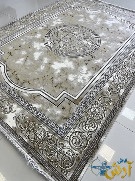 فرش ورساچه 1200 شانه طرح ماهساره بژ — تصویر ۲