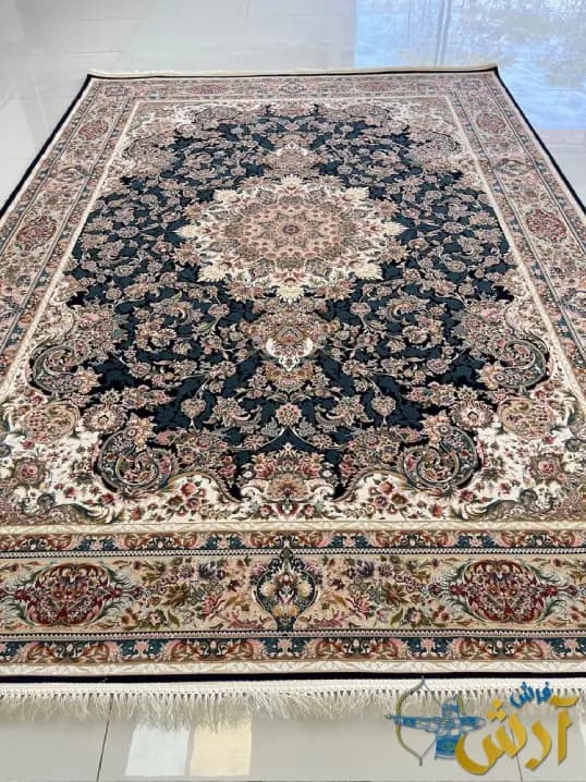 فرش سرمه ای طرح آیلین 1200 شانه
