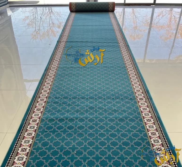 فرش سجاده ای تشریفاتی طرح آیه آبی