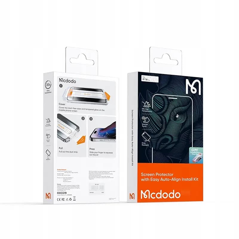 گلس تمام صفحه تمام چسب مک دودو Apple iPhone 16 Mcdodo PF-6860 Tempared Glass — تصویر ۴