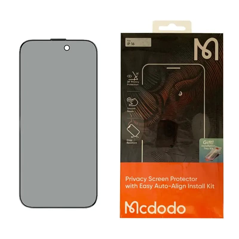 گلس حریم شخصی تمام صفحه تمام چسب مک دودو Apple iPhone 16 Mcdodo PF-6864 Privacy Protector — تصویر ۲